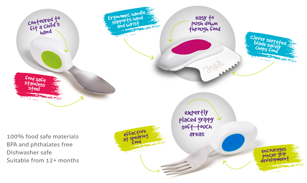 Doddl ⋆ Talheres ergonómicos para bebé e criança