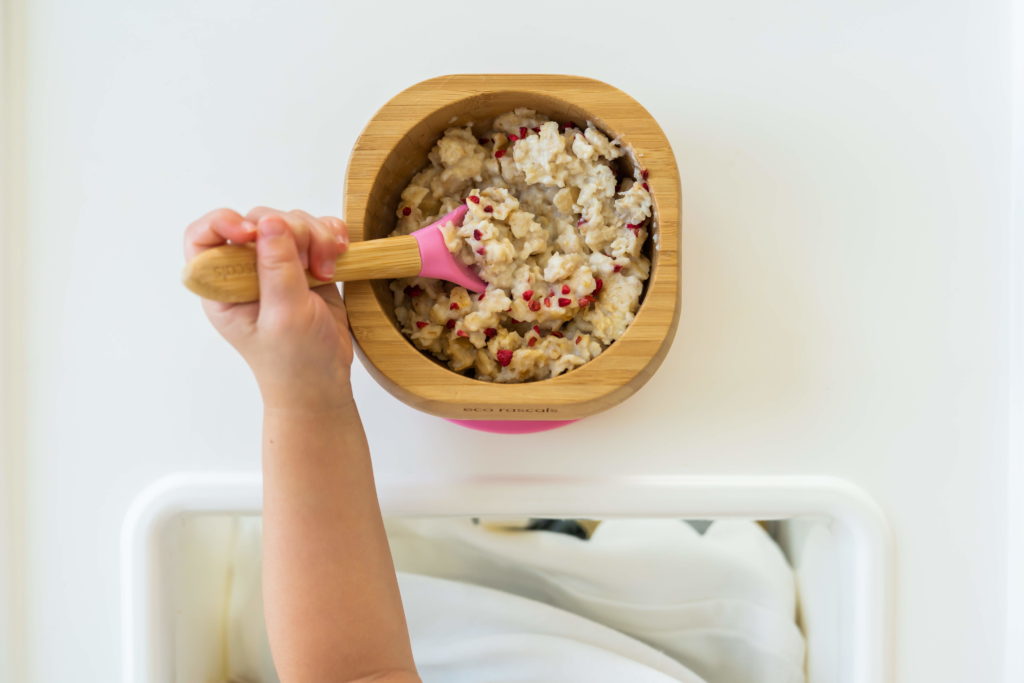 Tigela de bambu com ventosa e colher eco rascals tartaruguita