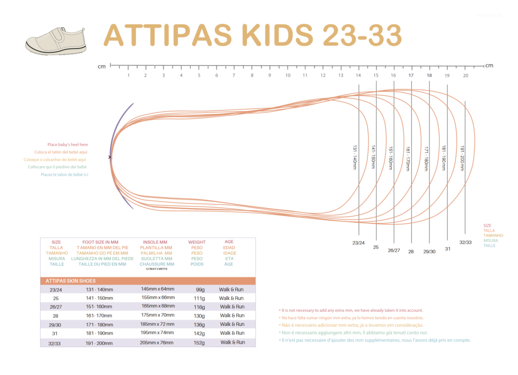 Sapatilhas Skin Shoes Attipas - Instruções e tabela de medidas
tartaruguita